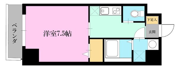 薬院駅 徒歩4分 6階の物件間取画像